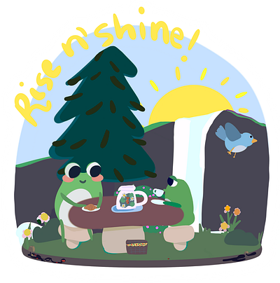 Froggy sticker design illustration sticker