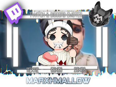 Custom Identity V Twitch Emote commission custom twitch emote identity v illustration kawaii horror kawaii twitch emote lucky guy