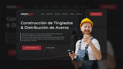 Construction Web Design - UI/UX Concept Design adobe xd construction construction web design front end landing page roofing web ui ux web