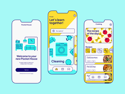 Pocket House - UX/UI Design app branding design graphic design illustration typography ui ux