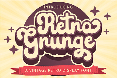 Retro Grunge 70s 80s chunky design display font fonts funky groovy grunge logo mockup old style retro retro font script script font tshirt vintage vintage font
