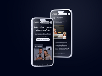 Next - Nuvemshop design landpage mobile ui