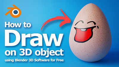 How to draw on 3D object in Blender 3d b3d blender cgian material texture tutorial