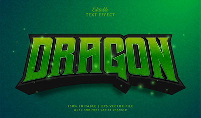 Text Effect Dragon animation branding green logo text effect