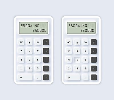Calculator calculator concept daily ui dailyui design interface neumorphic neumorphism ui web web design