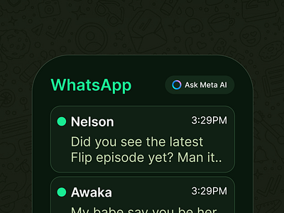 WhatsApp Widget exploration, Light or Dark mode? design mobile app mobile widget ui design ux design watch ui whatsapp widget