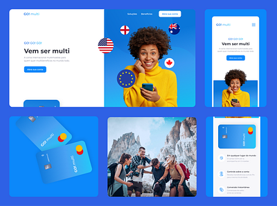 Go! multi bank blue design graphic design landing page ui uiux user experience ux