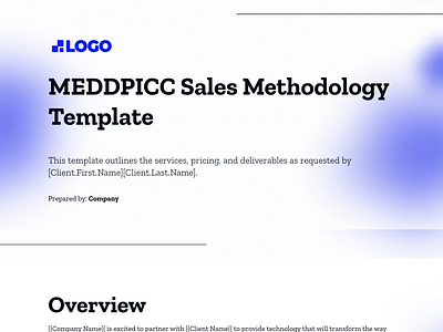 Template Proposal - MEDDPICC Sales Methodology design landing page proposal template