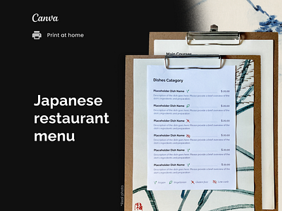 Japanese restaurant menu menu restaurant template