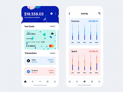 Sleek Wallet: Your Ultimate iOS Finance Companion app dasboard design branding finance app design graphic design ios app ios finance app ui