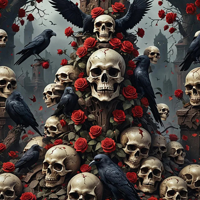 Ravens & Roses! ai art generativeai graphic design