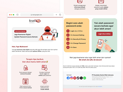 Redesign Email Content Design for KSEI awareness clean desktop email email email design email template security template template email
