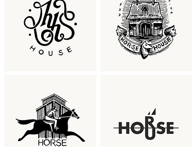Horse House / Logo Sketches dkdezign graphic design horse house horse house logo logo logo design logo sketches