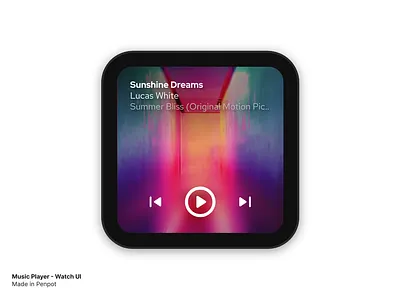 Music Player - Watch Interface dailyui design interface design music player ui uiux watch ui