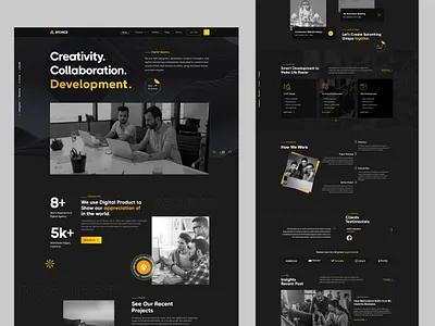 Agentieco - Creative Agency landing page Design Concept agency branding agency landing page agency website creative agency digital agency illustration landing page marketing agency themetags ui design web web designer website design