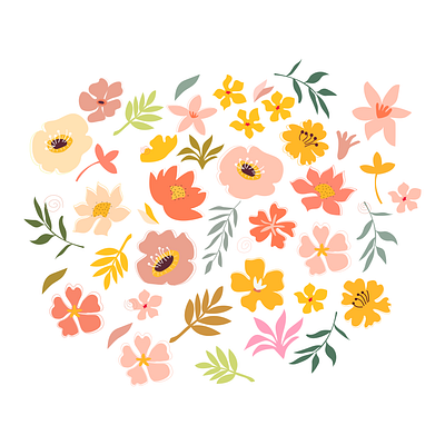Abstract Floral Element abstract aesthetic beautiful cute dribbble floral flower graphic design illustration illustrator modern pattern vector art