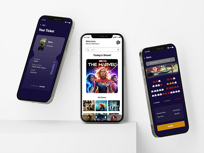 MOVIE RESERVATION APP - UI app branding design graphic design illustration logo typography ui ux vector