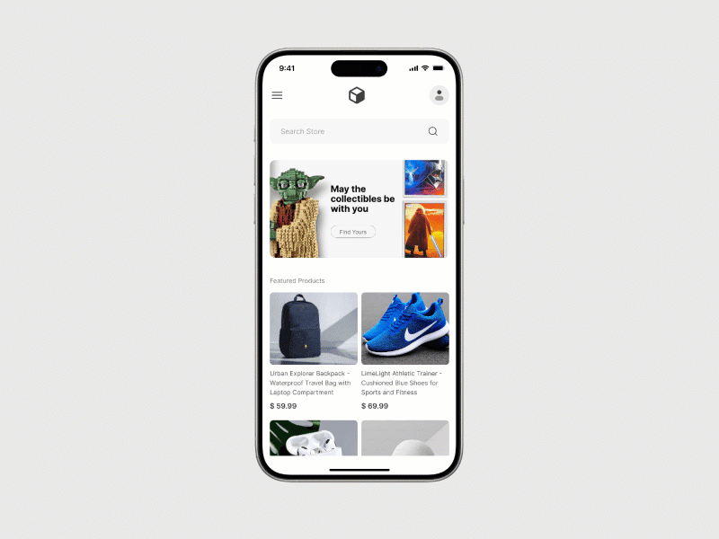 E Commerce Mobile App HomeScreen UI Design | Sleek & Modern card ui design dark mode ecommerce app ecommerce dark mode ecommerce light mode ecommerce ui design ecommerce. light mode list ui design mobile app design mobile app ui design modern ui design product design product list ui design product selling selling app shopping app shopping app ui design ui design ui ux design