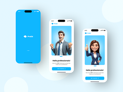 Professional skill app login UI Design 2024 trends education app floating screen graphic design illustration landing screen login page motion graphics product design professional app prototype sign in signup page skill app ui uiux user interaction user interface visual design web design