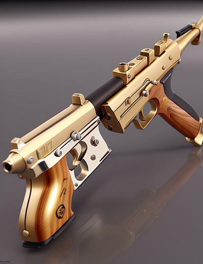 Unique Tommy Gun 3D Rendering 3d animation