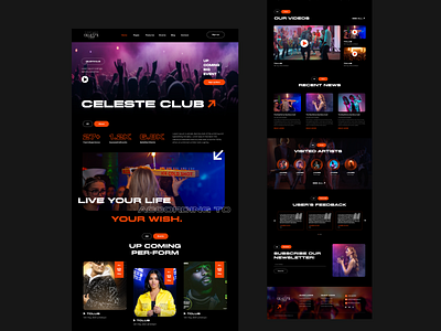 Club Landing Page app branding club commerce dancing design disco dj events graphic design illustration logo musical night party ui ux web