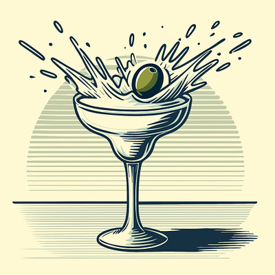 M for Martini design graphic design illustration vivid