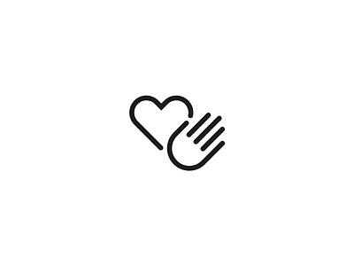 Hand and heart brand branding care design elegant graphic design hand heart illustration line linear logo logo design logo designer logotype modern