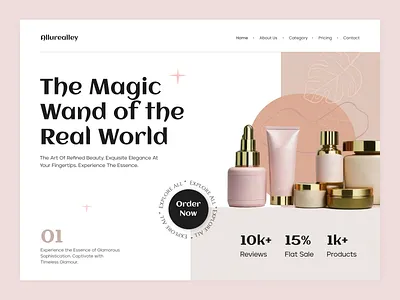 Cosmetic Store Website Design beauty cosmetic cosmetic store cosmetics cosmetology design ecommerce landing minimal modern neutral online store product skin skincare ui web web design website website design