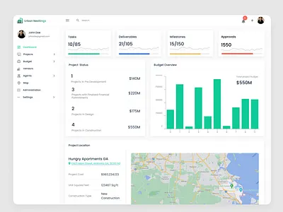 Real Estate, Property Dashboard admin admindashboard agency agent buildings costruction dashboad housing dashboard milestones product project property real estate taskdeliverables uiux webdesign