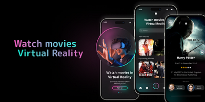 Watch Movies In Virtual Reality (App) 3d app design branding figma figmaui graphic design motion graphics ui ui design