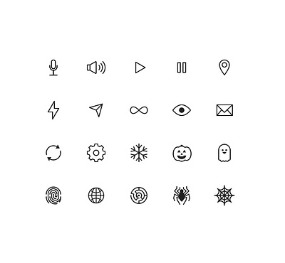 Simple outlined random icons ui