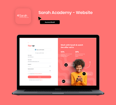 Sarah Website UI Design branding graphic design ui user intreface webdesigner