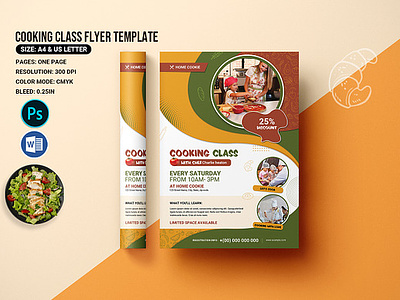 Cooking Class Flyer Template advertising chef comic cook cooking class cooking class flyer cooking flyer cooking lesson cuisine culinary food gourmet kitchen learn lessons ms word photoshop template promotion recipe restaurant