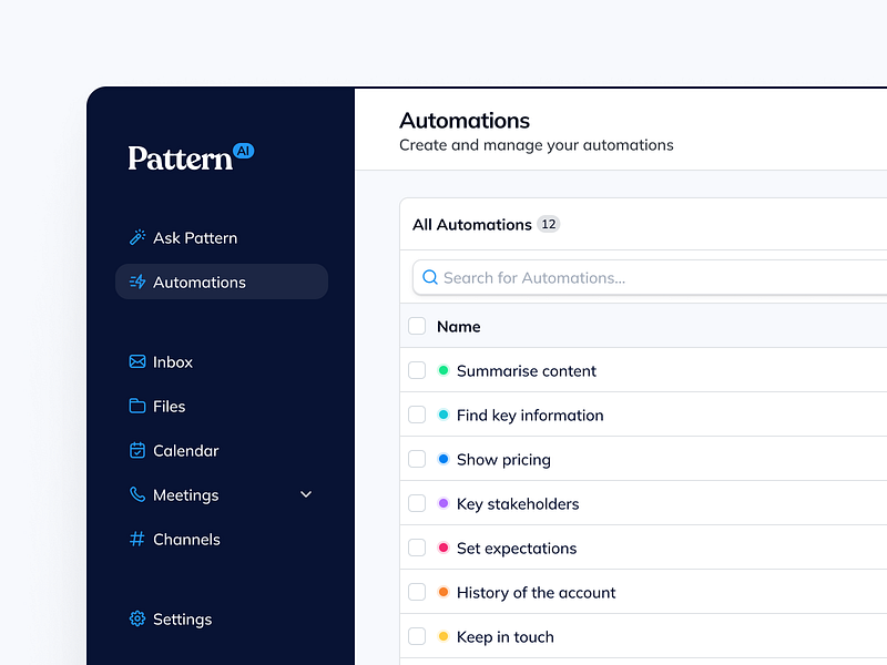 PatternAI ai android animation app art direction branding design direction design system iconography illustration ios iphone logo minimal motion product design startup tech ui ux