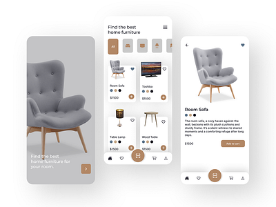 Furniture Shop Mobile App appdesign design ecommerce figma furnitureappdesign furnitureuidesign furniuter furniuterdesign mobileappdesign ui uidesign uiux ux