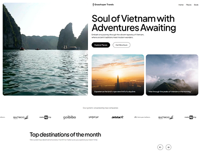 Travel Website Concept minimal old project travel concept travel website ui vietnam travel web design