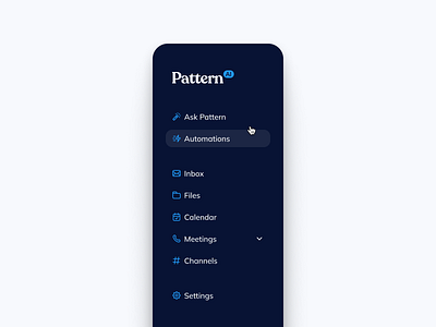 PatternAI ai android animation app art direction branding design direction design system iconography illustration ios iphone logo minimal motion product design startup tech ui ux