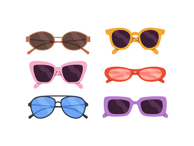 Sunglasses cartoon concept design flat glasses illustration sunglasses vector