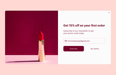 Pop up / Overlay cosmetic ui design daily ui challenge makeup ui design newsletter ui design overlay ui pop up ui subscribe ui design subscription ui design ui ui design