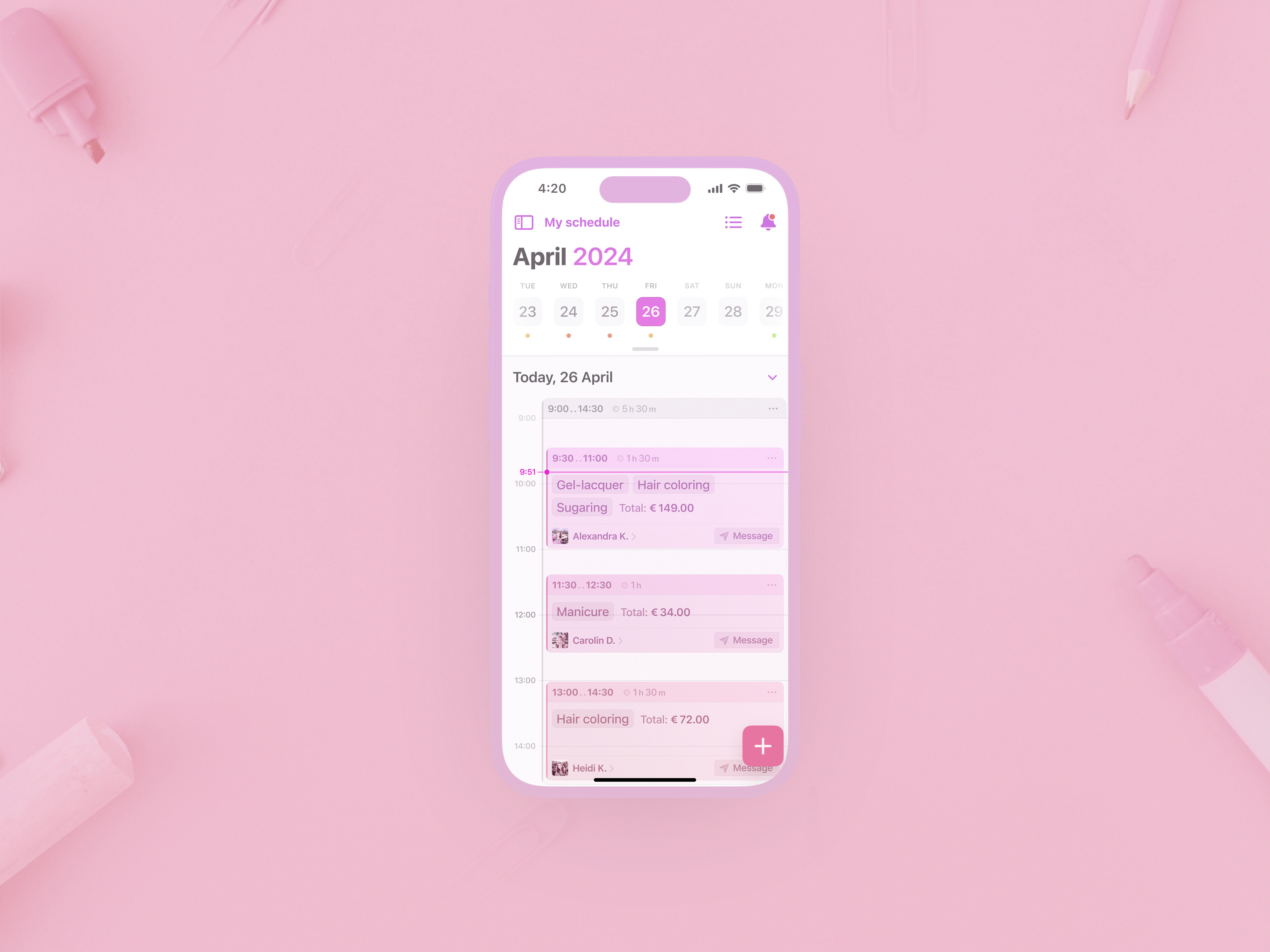 masters — beauty app for manicurists app beauty calendar design manicure masters schedule ui ux
