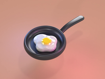 Frying Pan & Egg 3d animation egg frying womp womp3d