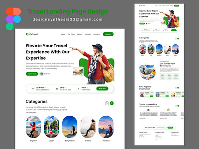 Travel-Website [Landing Page Design] Figma 2024 travel website ui uiux web design website design