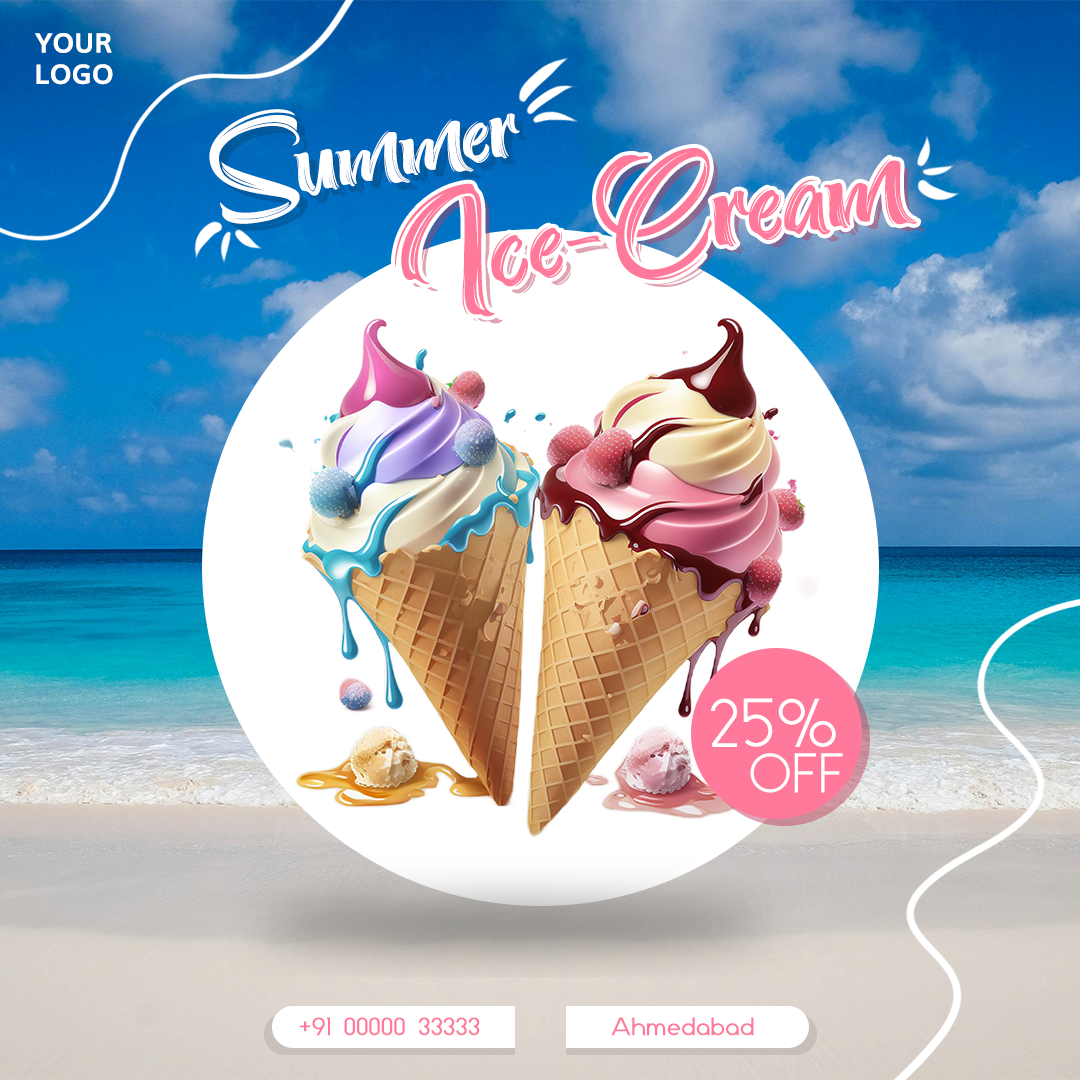 Ice Cream Template Design branding design graphic design ice cream template photoshop poster poster design template