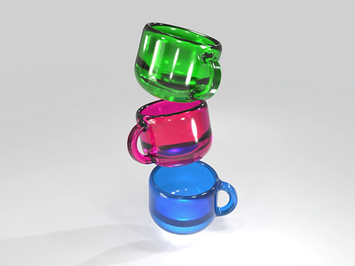 3 Cups 3d animation cups glass light rotation womp womp3d