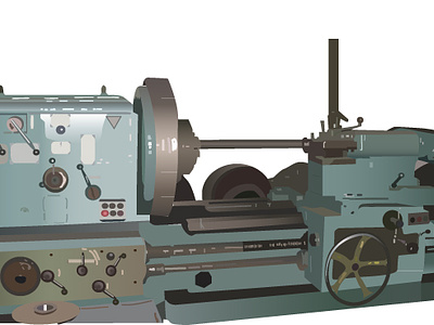 turning machine iron machinery turning machine vector illustration