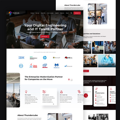 Thundercube Website Design home page landing page layout design ui design ux design website design