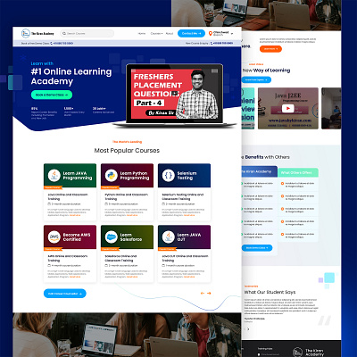 The Kiran Academy Website Design academy coaching courses it java landing page design learning website online course professional training student study website design