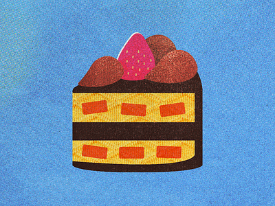 Chocolate Mango Cake design flat graphic design illustration vector