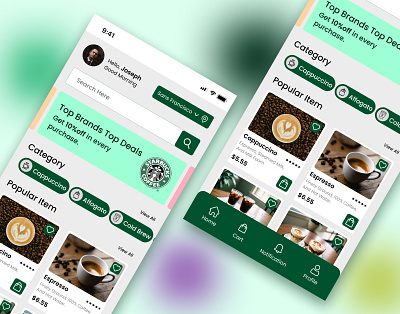 Coffee App landing page UI app app ui design landi ui