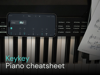 Keykey — Piano cheatsheet app app design key keyboard learn learning mobile music musician piano practice scale ui